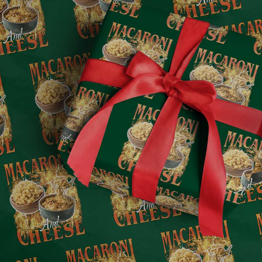 Macaroni And Cheese Meme Wrapping Paper Roll Vintage 90s Style Funny Foodie Bootleg Graphic TS10 Green Print Your Wear