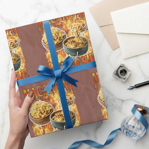 Macaroni And Cheese Meme Wrapping Paper Roll Vintage 90s Style Funny Foodie Bootleg Graphic TS10 Mocha Print Your Wear