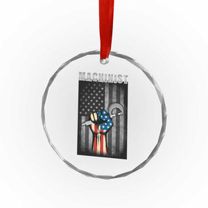 Machinist Patriotic US Flag Crystal Glass Ornament TS14 Print Your Wear
