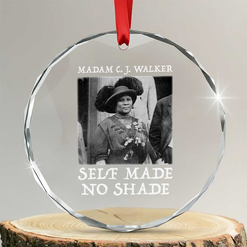 Madam CJ Walker Crystal Glass Ornament Self Made No Shade Female Empowerment TS12 Transparent Glass 3'' Circle Print Your Wear