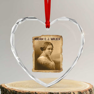 Madam CJ Walker Heart Crystal Glass Ornament Female Empowerment History Gift TS12 Transparent Glass 3'' Heart Print Your Wear