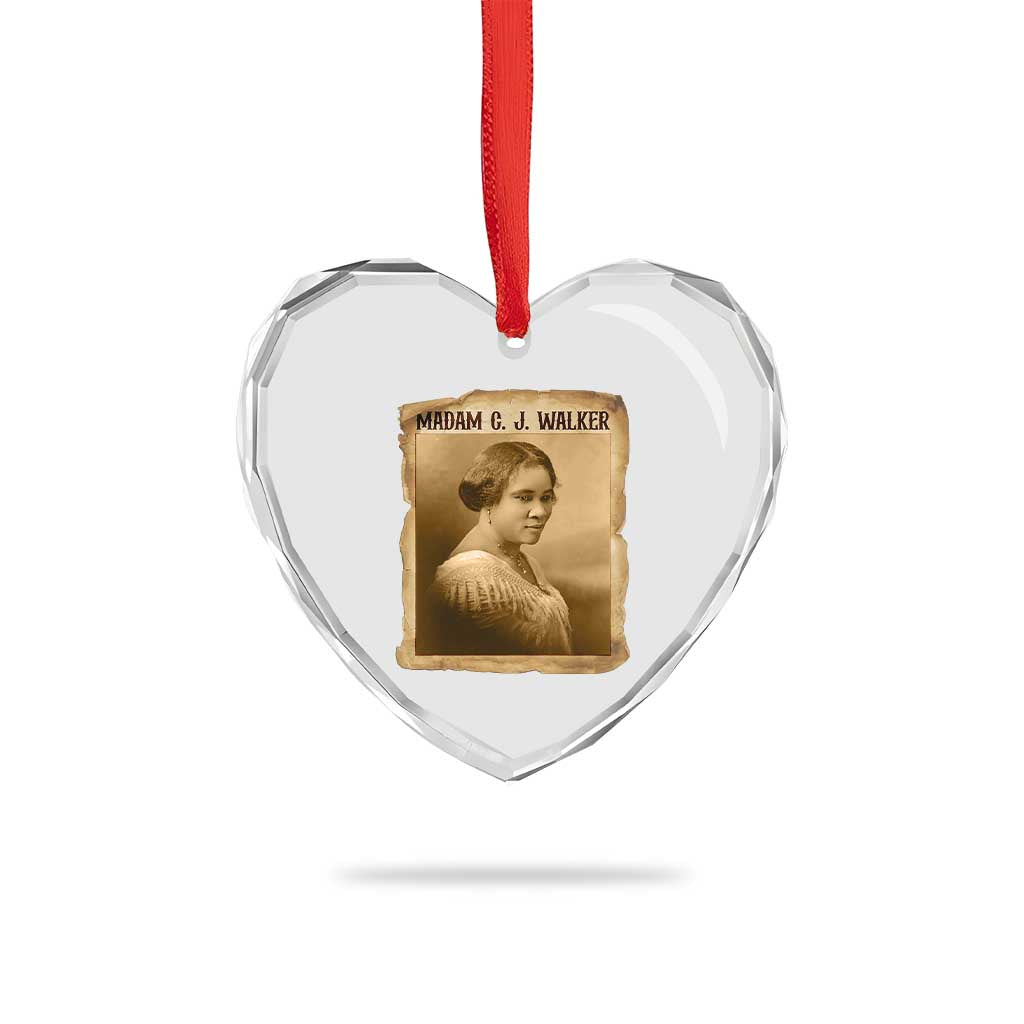 Madam CJ Walker Heart Crystal Glass Ornament Female Empowerment History Gift TS12 Print Your Wear