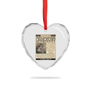 Madam C.J. Walker Heart Crystal Glass Ornament I Made My Own Opportunity TS12 Print Your Wear