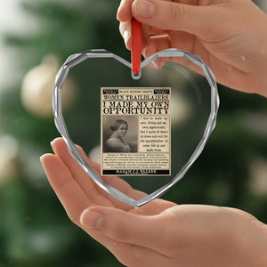 Madam C.J. Walker Heart Crystal Glass Ornament I Made My Own Opportunity TS12 Print Your Wear