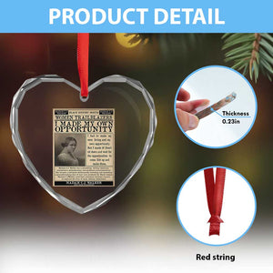 Madam C.J. Walker Heart Crystal Glass Ornament I Made My Own Opportunity TS12 Print Your Wear