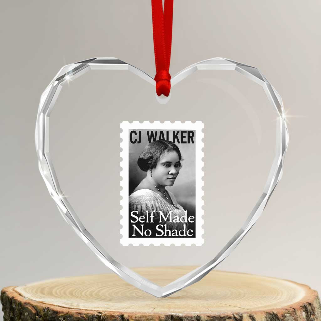 Madam CJ Walker Heart Crystal Glass Ornament Strong Black Woman Leader TS12 Transparent Glass 3'' Heart Print Your Wear