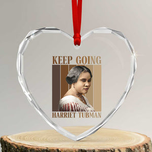 Madam CJ Walker Keep Going Retro Poster Heart Crystal Glass Ornament Black History Month Gift TS12 Transparent Glass 3'' Heart Print Your Wear
