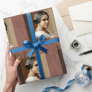 Madam CJ Walker Keep Going Retro Poster Wrapping Paper Roll Black History Month Gift TS12 Mocha Print Your Wear