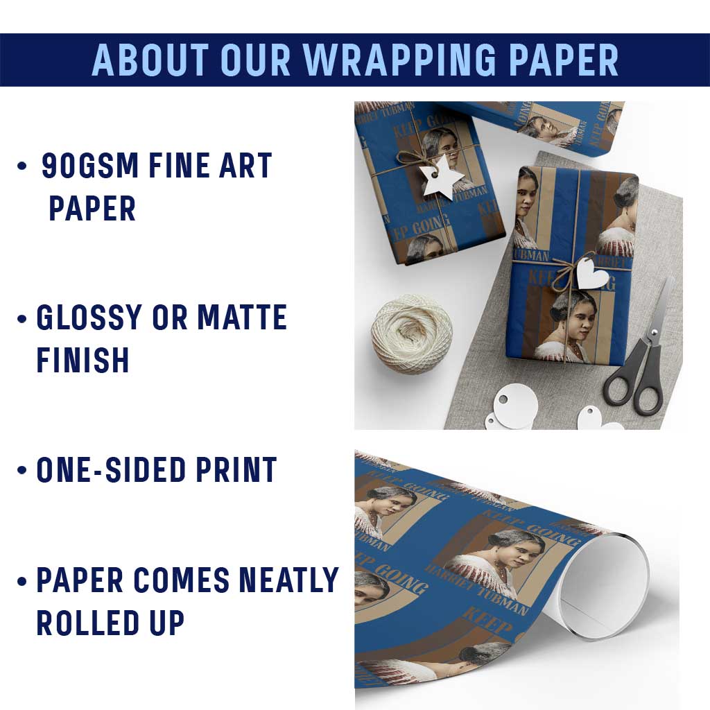 Madam CJ Walker Keep Going Retro Poster Wrapping Paper Roll Black History Month Gift TS12 Print Your Wear