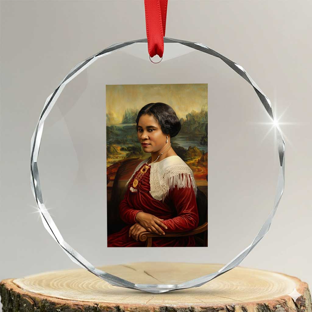 Madam CJ Walker Mona Lisa Crystal Glass Ornament Black History Month Gift TS12 Transparent Glass 3'' Circle Print Your Wear