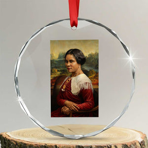 Madam CJ Walker Mona Lisa Crystal Glass Ornament Black History Month Gift TS12 Transparent Glass 3'' Circle Print Your Wear