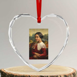 Madam CJ Walker Mona Lisa Heart Crystal Glass Ornament Black History Month Gift TS12 Transparent Glass 3'' Heart Print Your Wear