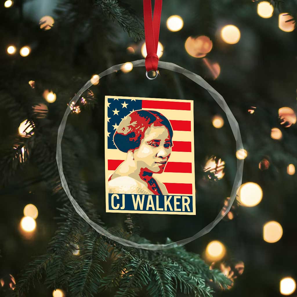Madam CJ Walker Patriotic Crystal Glass Ornament Black History Month Gift TS12 Print Your Wear