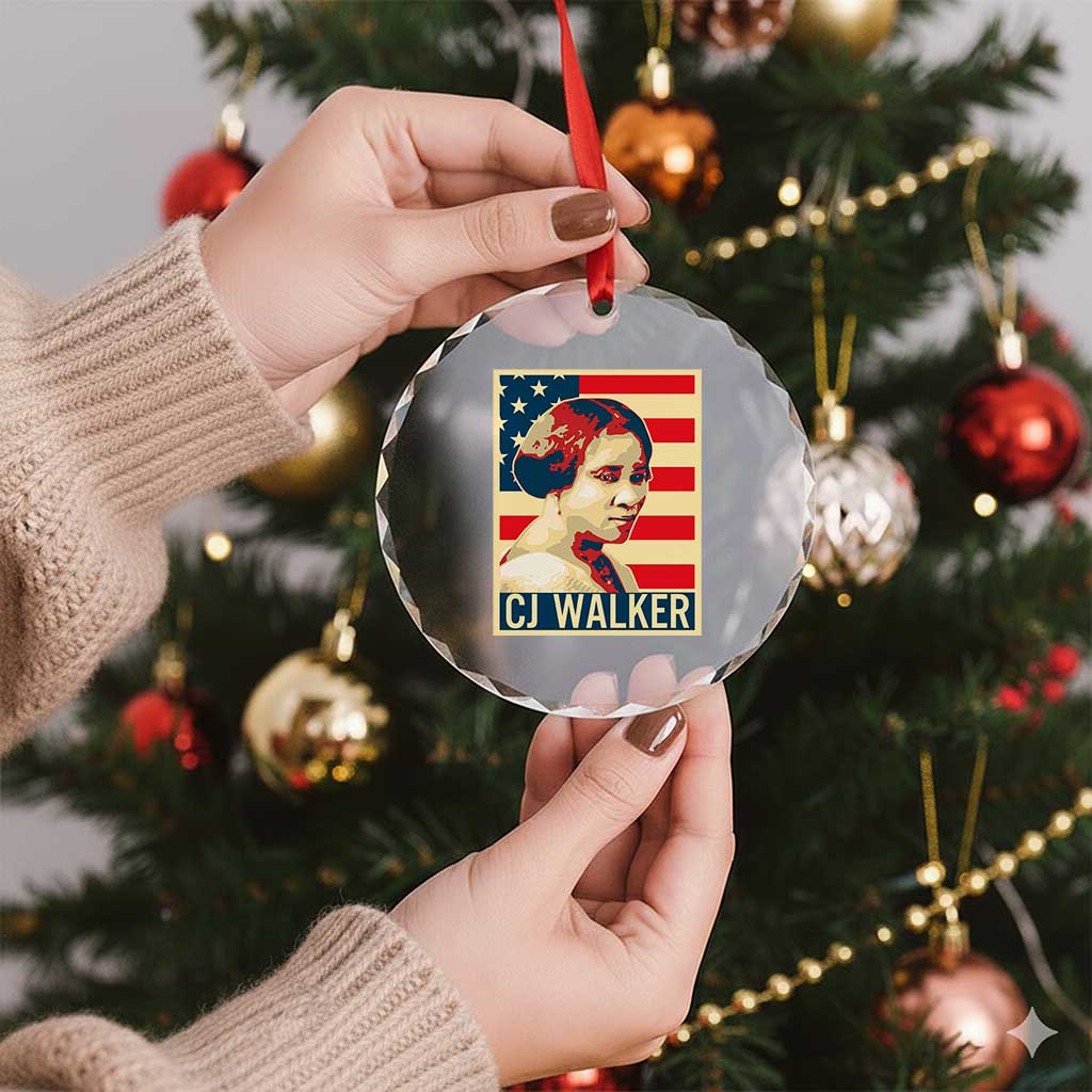 Madam CJ Walker Patriotic Crystal Glass Ornament Black History Month Gift TS12 Print Your Wear
