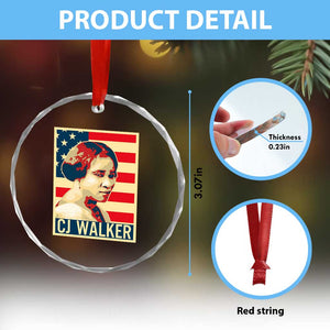 Madam CJ Walker Patriotic Crystal Glass Ornament Black History Month Gift TS12 Print Your Wear