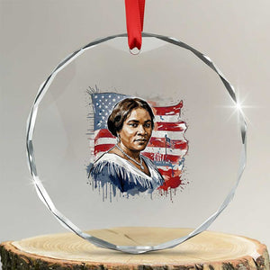 Madam CJ Walker Patriotic Crystal Glass Ornament Strong Black Woman Leader TS12 Transparent Glass 3'' Circle Print Your Wear