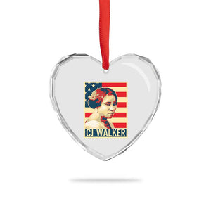 Madam CJ Walker Patriotic Heart Crystal Glass Ornament Black History Month Gift TS12 Print Your Wear