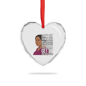 Madam CJ Walker Quote Heart Crystal Glass Ornament Do Not Sit Down And Wait For Opportunities TS12 Print Your Wear