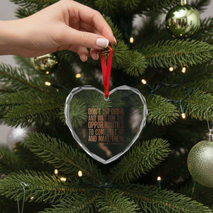 Madam CJ Walker Quote Heart Crystal Glass Ornament Get Up And Make Opportunities TS12 Print Your Wear