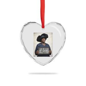 Madam CJ Walker Quote Heart Crystal Glass Ornament I Got My Start By Giving Myself A Start TS12 Print Your Wear