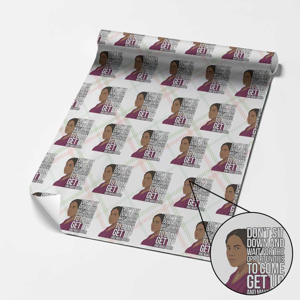 Madam CJ Walker Quote Wrapping Paper Roll Do Not Sit Down And Wait For Opportunities TS12 Christmas Plaid Print Your Wear