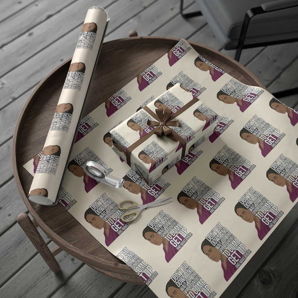 Madam CJ Walker Quote Wrapping Paper Roll Do Not Sit Down And Wait For Opportunities TS12 Beige Print Your Wear