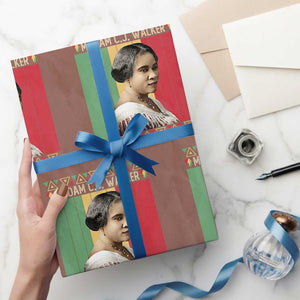 Madam CJ Walker Retro Sunset Wrapping Paper Roll Strong Black Woman Leader TS12 Mocha Print Your Wear