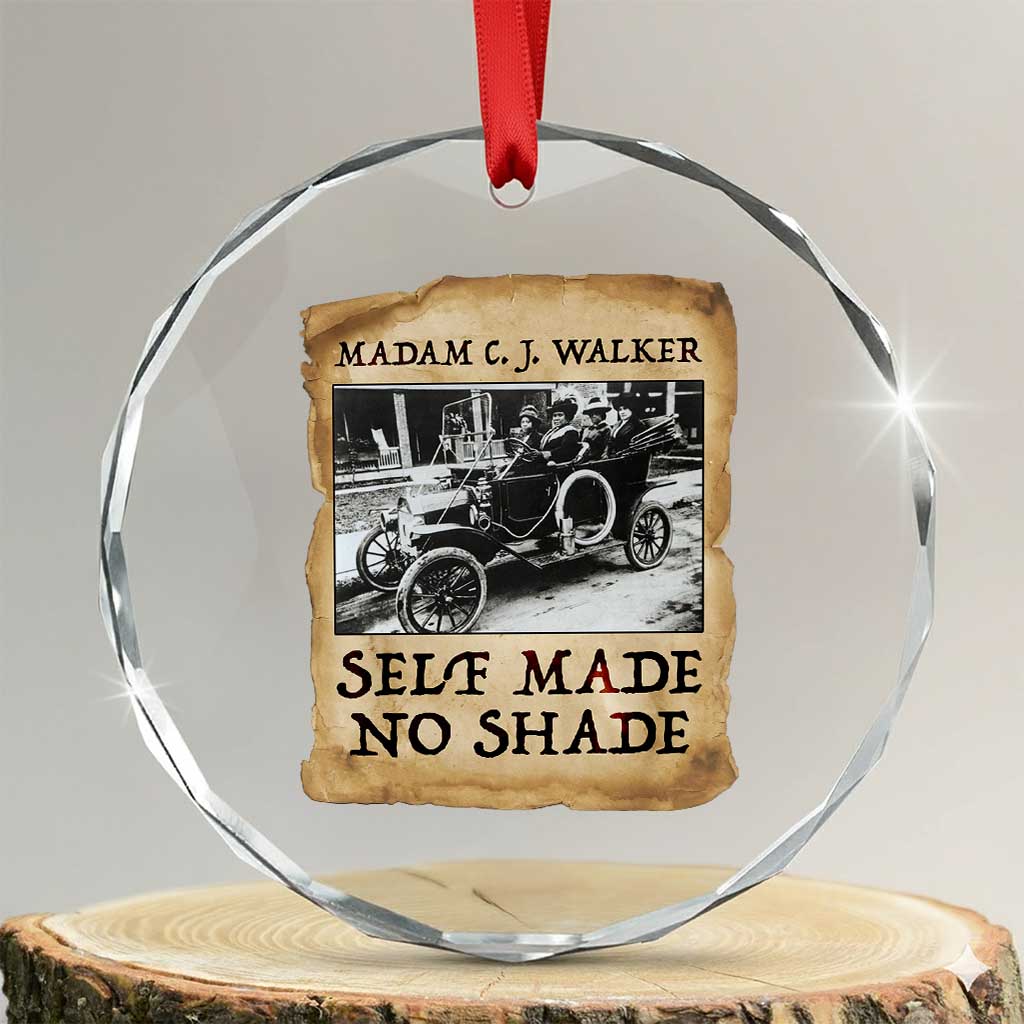 Madam CJ Walker Self Made Millionaire Crystal Glass Ornament Strong Black Woman Leader TS12 Transparent Glass 3'' Circle Print Your Wear