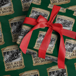 Madam CJ Walker Self Made Millionaire Wrapping Paper Roll Strong Black Woman Leader TS12 Green Print Your Wear