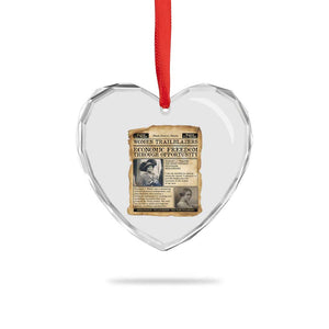 Madam CJ Walker Vintage Newspaper Style Heart Crystal Glass Ornament Economic Freedom Through Opportunity TS12 Print Your Wear