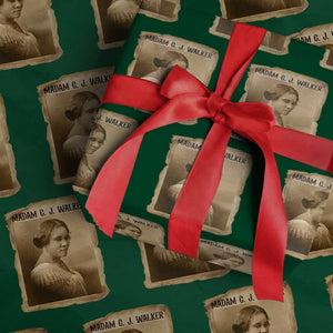 Madam CJ Walker Wrapping Paper Roll Female Empowerment History Gift TS12 Green Print Your Wear