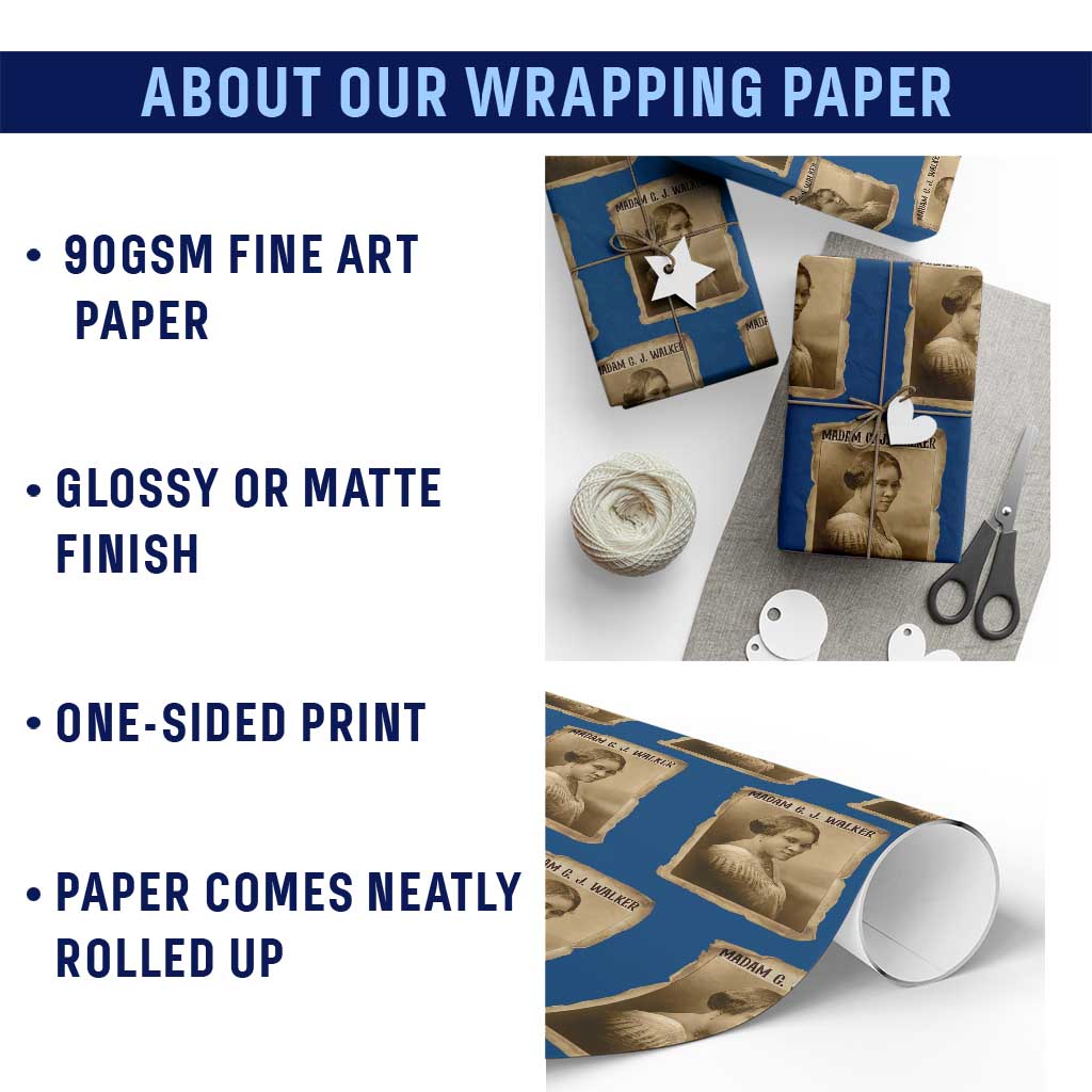 Madam CJ Walker Wrapping Paper Roll Female Empowerment History Gift TS12 Print Your Wear