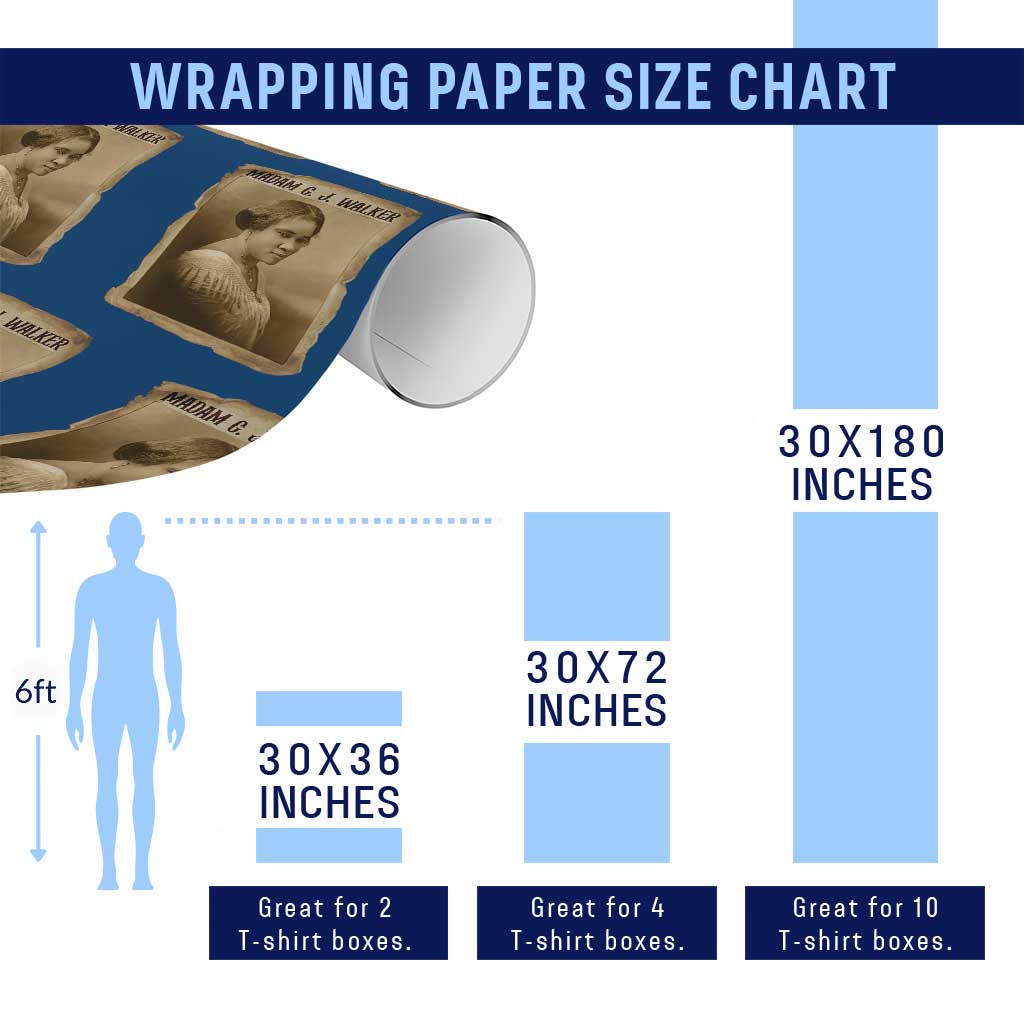 Madam CJ Walker Wrapping Paper Roll Female Empowerment History Gift TS12 Print Your Wear