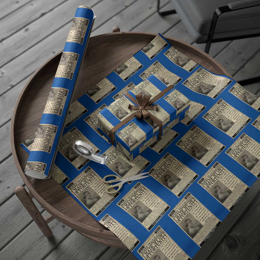 Madam C.J. Walker Wrapping Paper Roll I Made My Own Opportunity TS12 Blue Print Your Wear