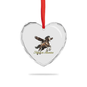 Made in America Patriotic Eagle and Horse Heart Crystal Glass Ornament Strong American Pride Western Style TS02 Print Your Wear