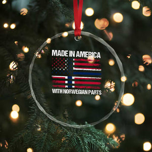 Made in America with Norwegian Parts Crystal Glass Ornament Half American Flag USA Norway Pride TS14 Print Your Wear