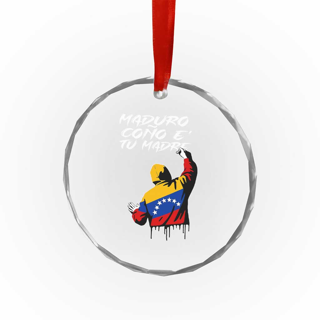 Maduro Cono e Tu Madre Crystal Glass Ornament Venezuelan Protest Graffiti Graphic TS02 Print Your Wear