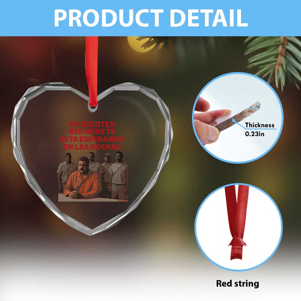 Maduro in Prison Meme Satire Heart Crystal Glass Ornament Spanish Political Politcal Sarcasm TS02 Print Your Wear
