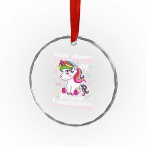 Magical Unicorn 100th Day of School Crystal Glass Ornament Cute Girls Celebration Gift