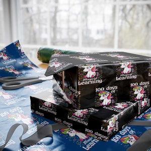 Magical Unicorn 100th Day of School Wrapping Paper Roll Cute Girls Celebration Gift
