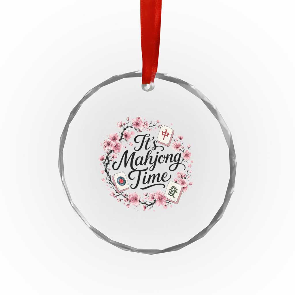 Mahjong Crystal Glass Ornament Floral Mah Jongg