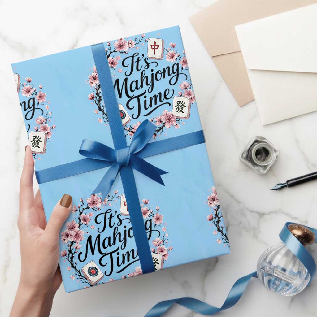 Mahjong Wrapping Paper Roll Floral Mah Jongg