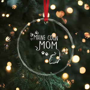 Maine Coon Mom Crystal Glass Ornament Large Breed Cat Lover Silhouette Gift TS12 Print Your Wear