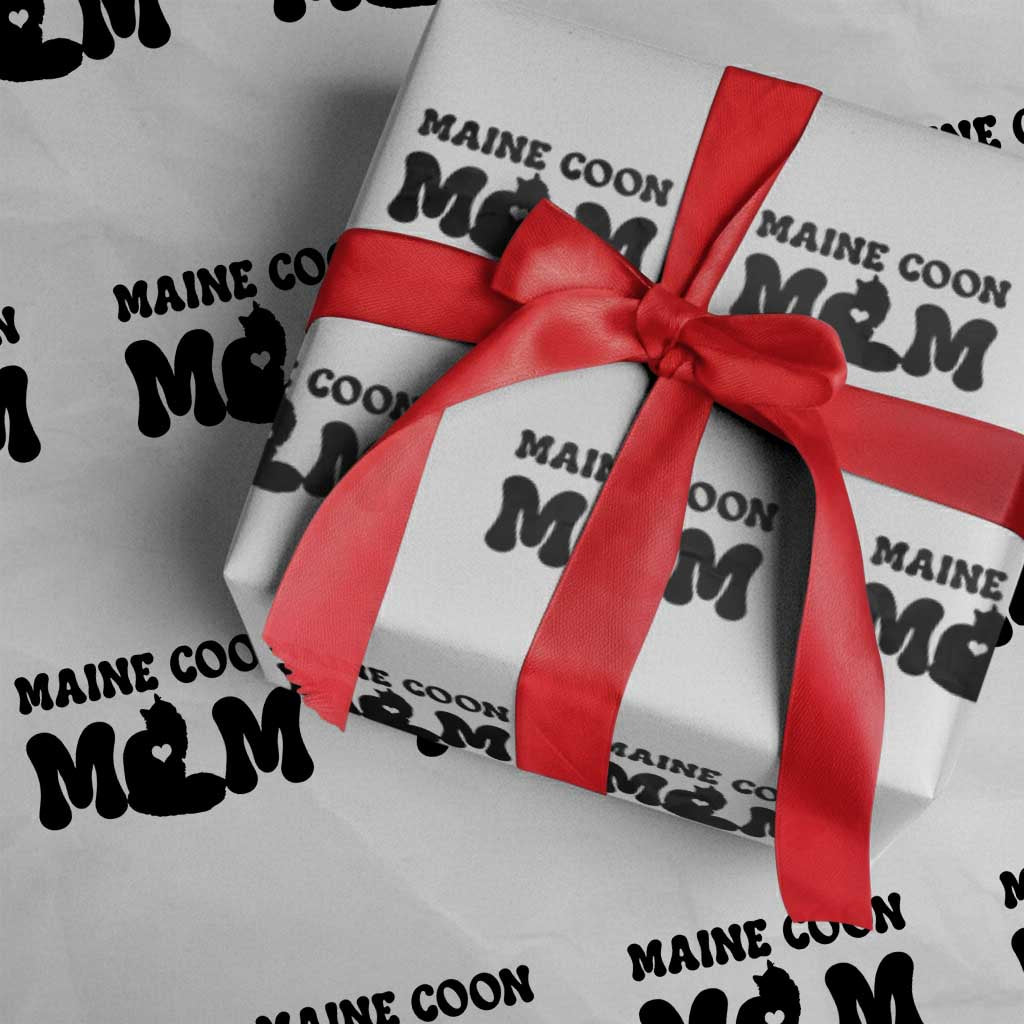 Maine Coon Mom Wrapping Paper Roll Cat Lover Gift For Her TS12 White Print Your Wear