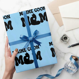 Maine Coon Mom Wrapping Paper Roll Cat Lover Gift For Her TS12 Light Blue Print Your Wear