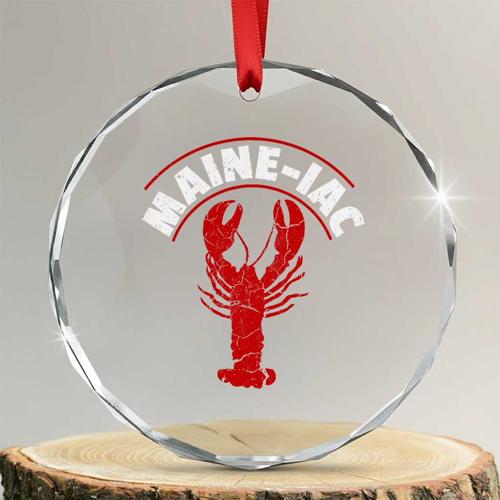 Maine Lobster Crystal Glass Ornament Funny Maine iac Lobstering Fisherman TS11 Transparent Glass 3'' Circle Print Your Wear