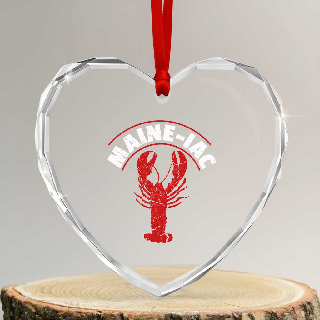 Maine Lobster Heart Crystal Glass Ornament Funny Maine iac Lobstering Fisherman