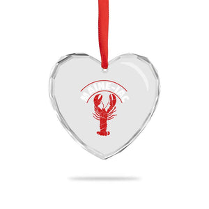 Maine Lobster Heart Crystal Glass Ornament Funny Maine iac Lobstering Fisherman