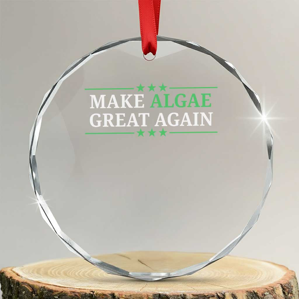 Make Algae Great Again Crystal Glass Ornament Funny Political Satire Lincoln Reflecting Pool TS11 Transparent Glass 3'' Circle Print Your Wear