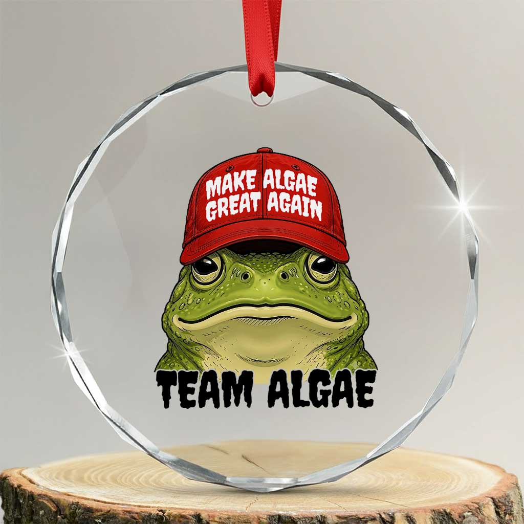 Make Algae Great Again Crystal Glass Ornament Funny Political Satire Nature Lover Gift TS14 Transparent Glass 3'' Circle Print Your Wear